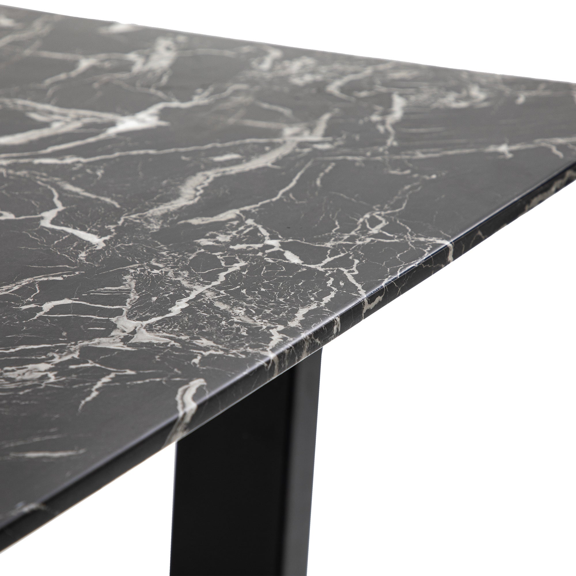 Ari Black Marble Rectangle Dining Table | 6 Seater